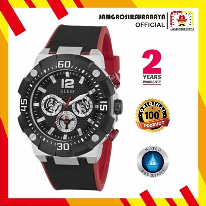 Jam Tangan Pria Guess GW0264G1 Silicone Strap Original Garansi 2 Tahun