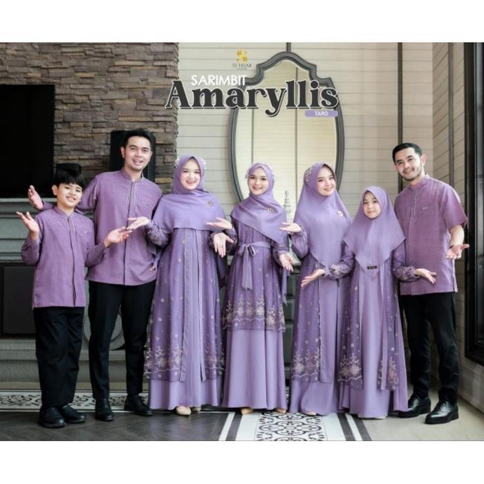 Open Pre-Order Sarimbit Keluarga Lebaran Idul Fitri 2025 Amaryllis Sarimbit by SS Hijab Original - G