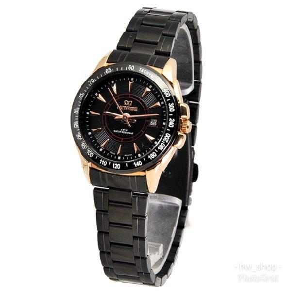 JAM TANGAN WANITA MIRAGE 7614 BLACK ROSEGOLD ORIGINAL