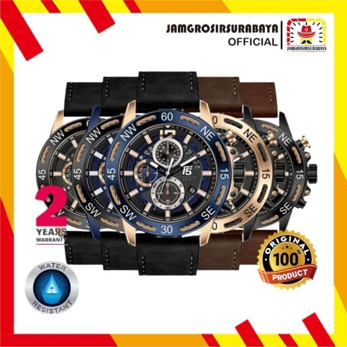 Jam Tangan Pria T5 H 3807G / H3807G /H 3807 G Leather Strap Original