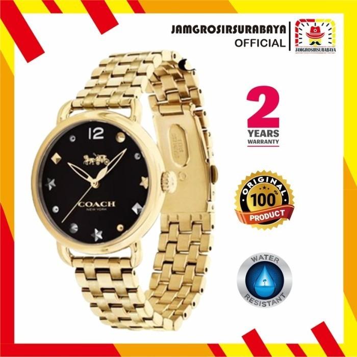 JAM TANGAN COACH STAINLESS STEEL WANITA 14502813 GOLD BLACK ORIGINAL