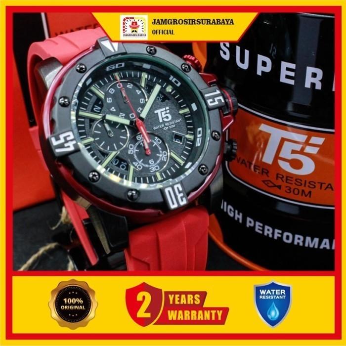 Jam Tangan Pria T5 Rubber Tahan Air 30M Type H3757G / H 3757G Original
