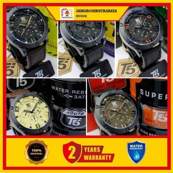 Jam Tangan Pria T5 H 3476G / H3476G / H 3476 G Leather Strap Original