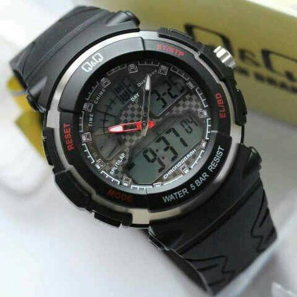JAM TANGAN PRIA &AMP WANITA QQ Q&AMP Q M012J ORIGINAL M012 HITAM MERAH