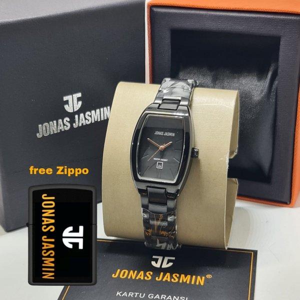 JAM TANGAN WANITA ORIGINAL JONAS JASMIN/IXX/SV WARNA HITAM FULL FREE ZIPPO