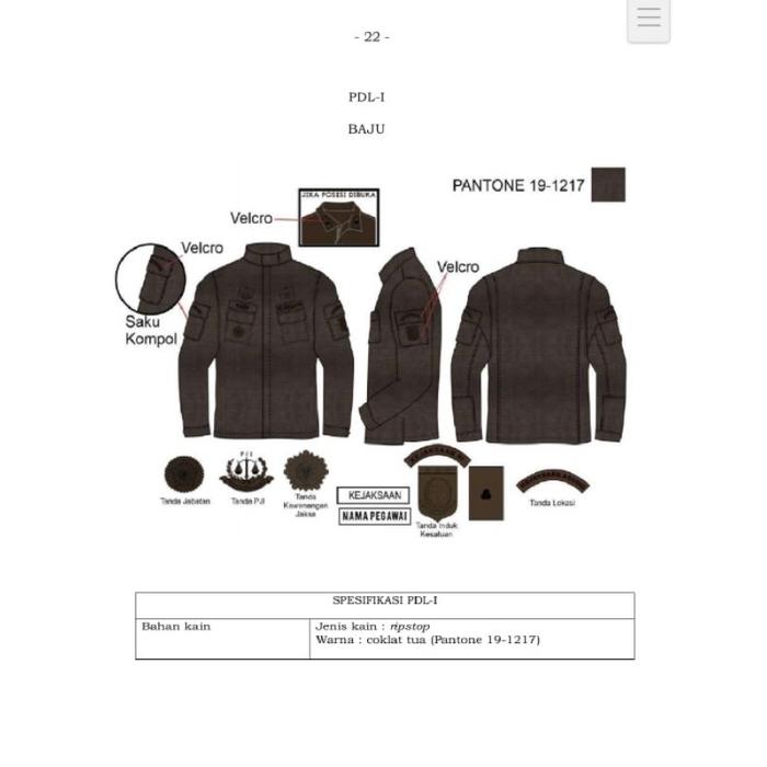 Paket Seragam Baju PDL Bordiran Kejaksaan