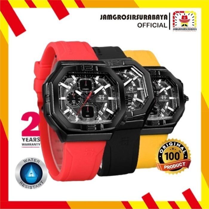 Jam Tangan Pria Evans Jayden EJ9464 / EJ-9464 Rubber Strap Original