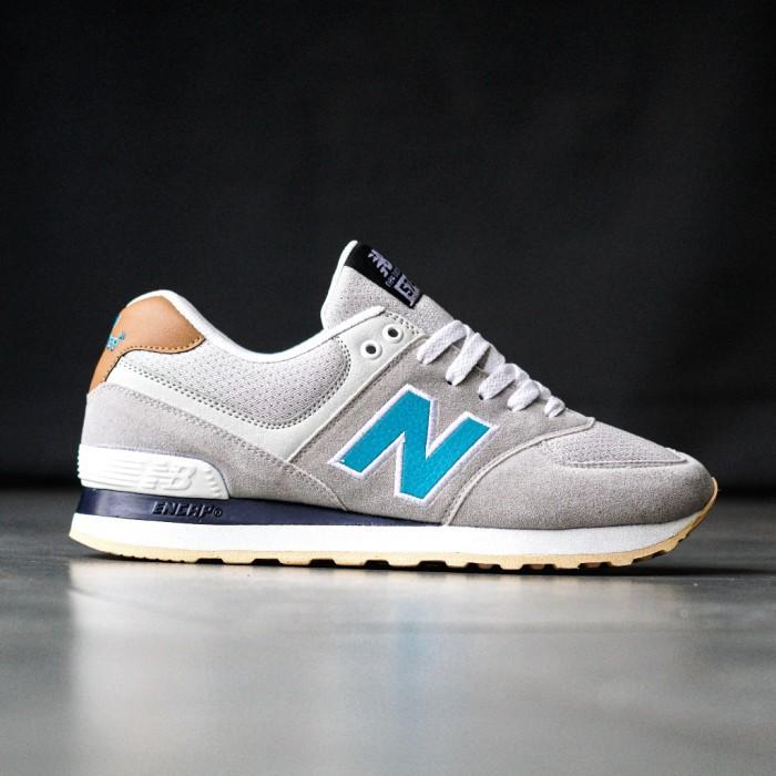 Sepatu Sneaker Casual NB 574 Grey Tan Blue Terbaru