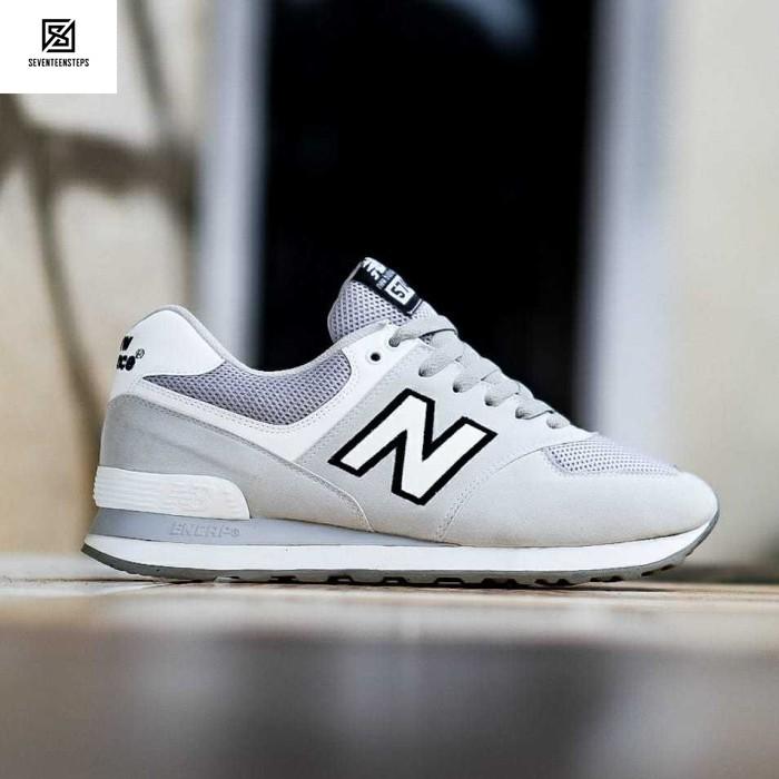 Sepatu Sneaker Casual Pria NB 574 Original Prem Grey White Black