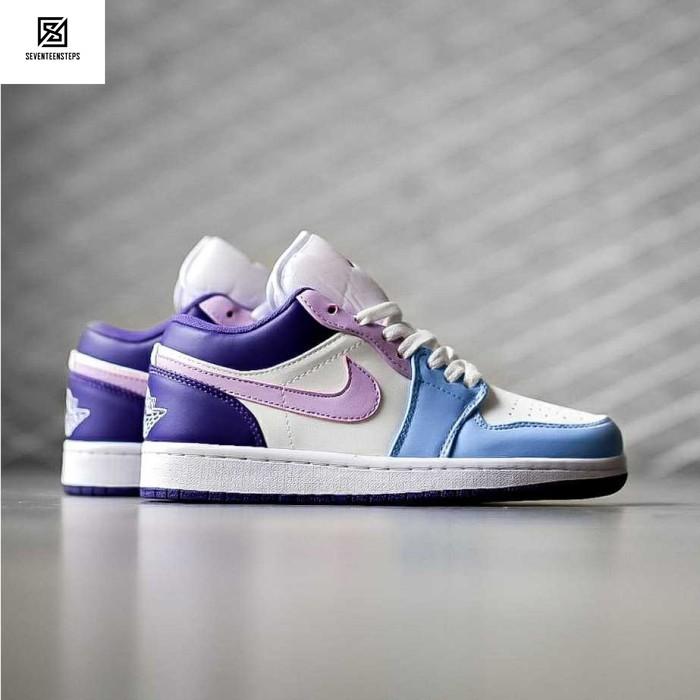 Sepatu Wanita N*ke AJ1 Low Original Purple White Blue Terbaru