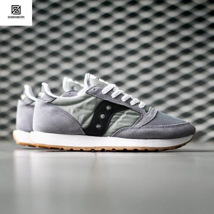 Sepatu Sneaker Saucony Jazz Vintage Original Grey Black Gum Terbaru