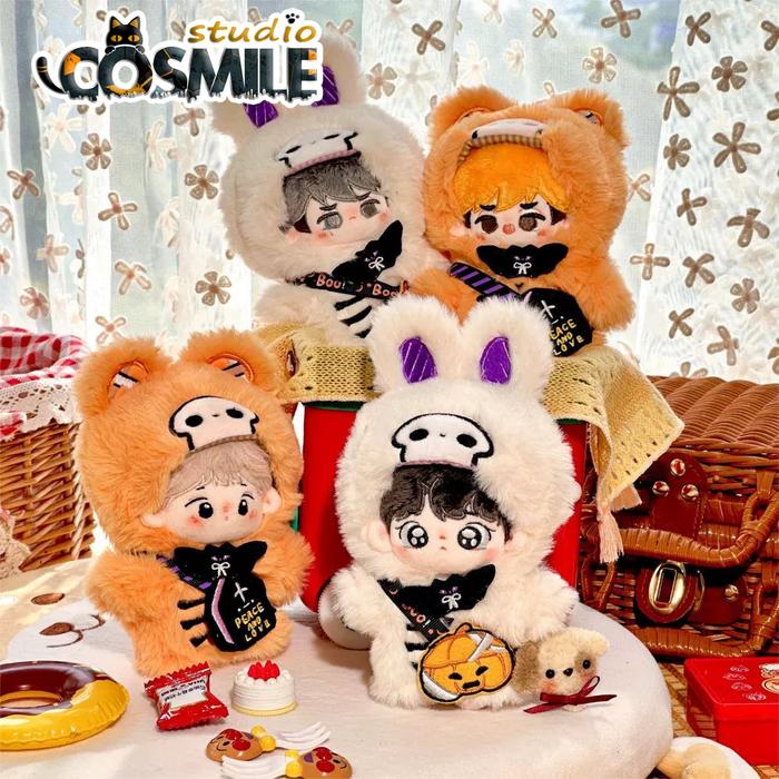 Kpop Star Idol Ghost Skeleton Halloween Costume CP 10cm Plush Doll Stuffed Clothes Plushie Clothing 