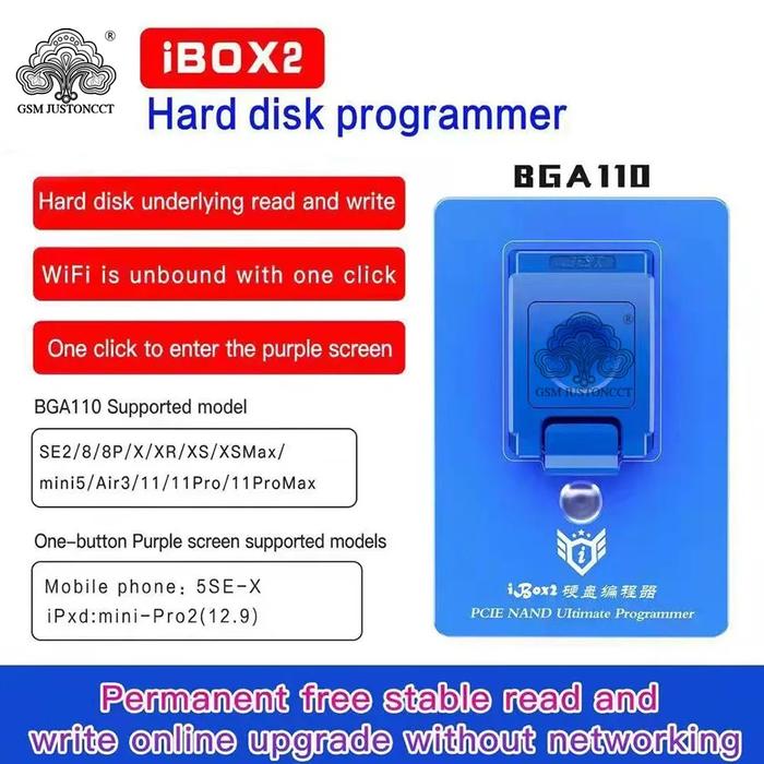 iBOX 2 Hard Disk Programmer Terminator/One key purple/BGA 110 Programmer/Support models5SE/PCIE/NAND
