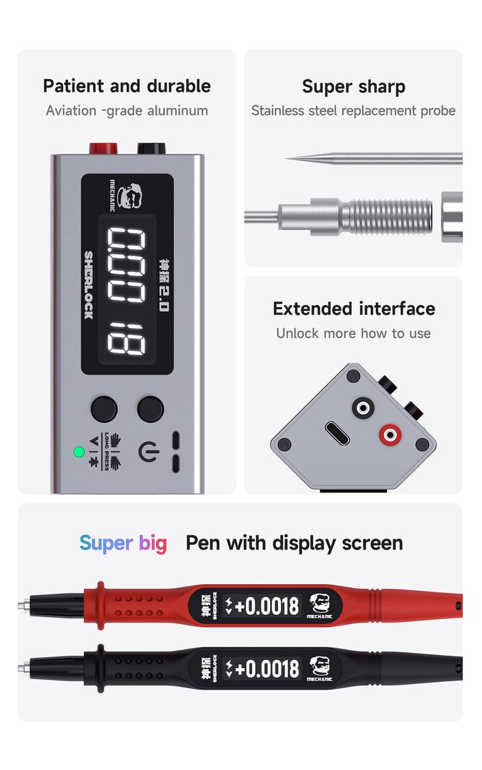 Multimeter MECHANIC SPY 2.0 3 Screen Display for phone Voltage Test Table SHERLOCK V2.0 PN Junction 