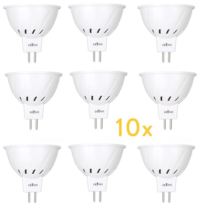 10x MR16 LED Bulbs Light 220V 12V-24V 2835 SMD Spotlights 4W 6W 8W 36 54 72LEDs Warm Cold Warm White