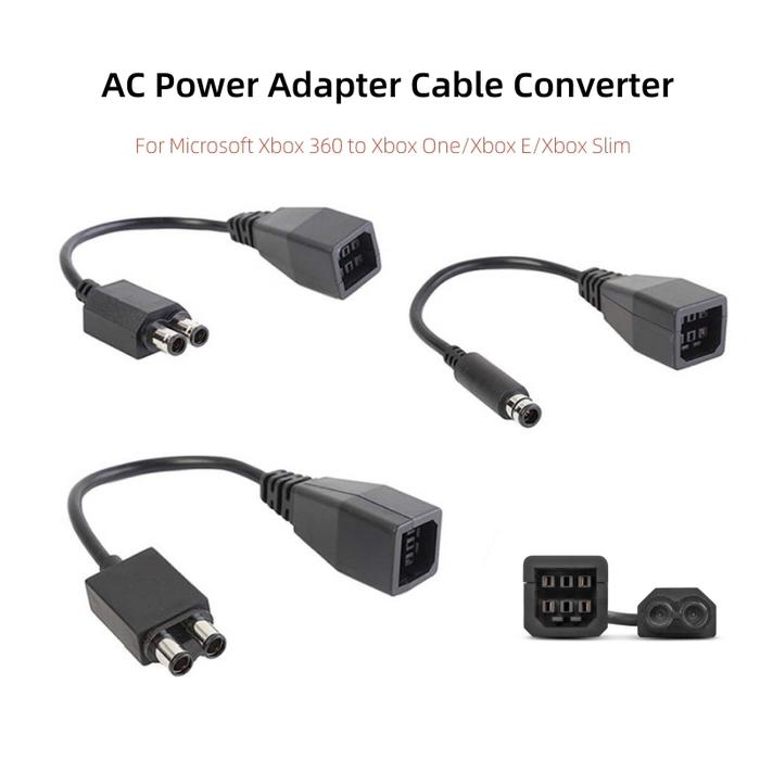 100Pcs High Quality For Microsoft Xbox 360 to Xbox Slim/One/E AC Power Adapter Cable Converter Games