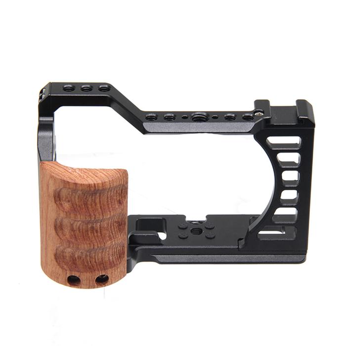 ' For Sony A7C Wooden Cage Rig Nato Rail Arca Swiss Plate Hand Grip