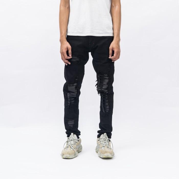 H1 LEATHER PATCH - BLACK - CELANA JEANS