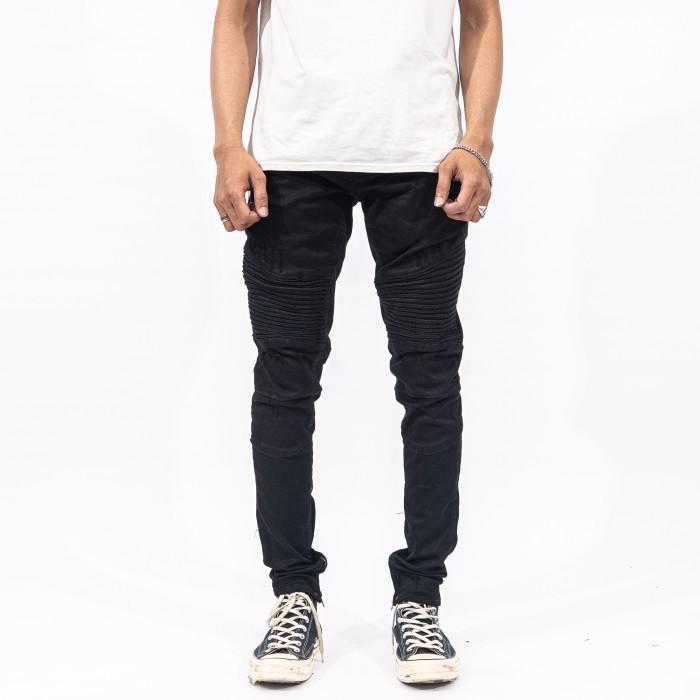 A1 BIKER - SMOKE BLACK - CELANA JEANS