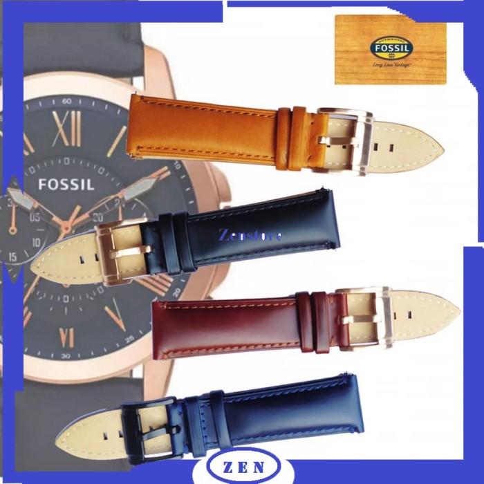 STRAP KULIT TALI JAM TANGAN FOSIL GRANT CHRONOGRAPH 22MM ORI OEM