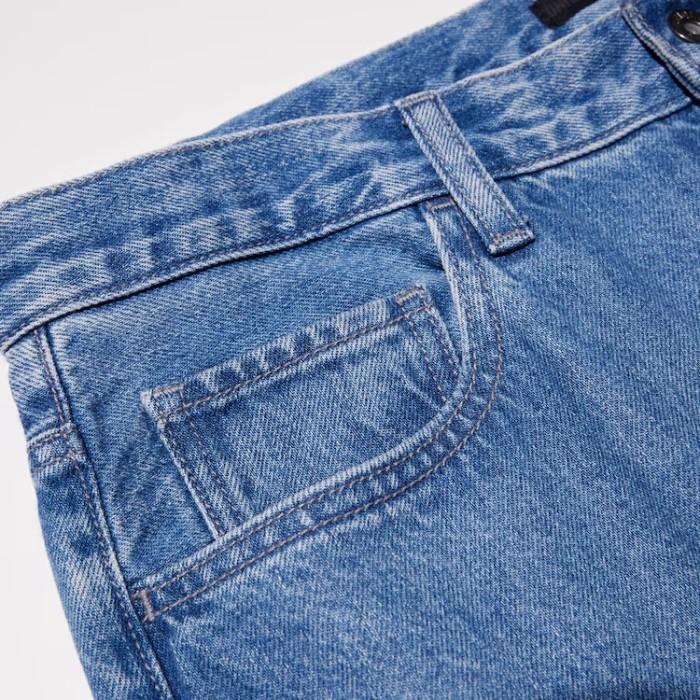 NEW Men Jeans Lurus Potongan Lebar Straight Wide Fit Panjang Denim Pria Wanita UNIQLO JASTIP HAPPY S