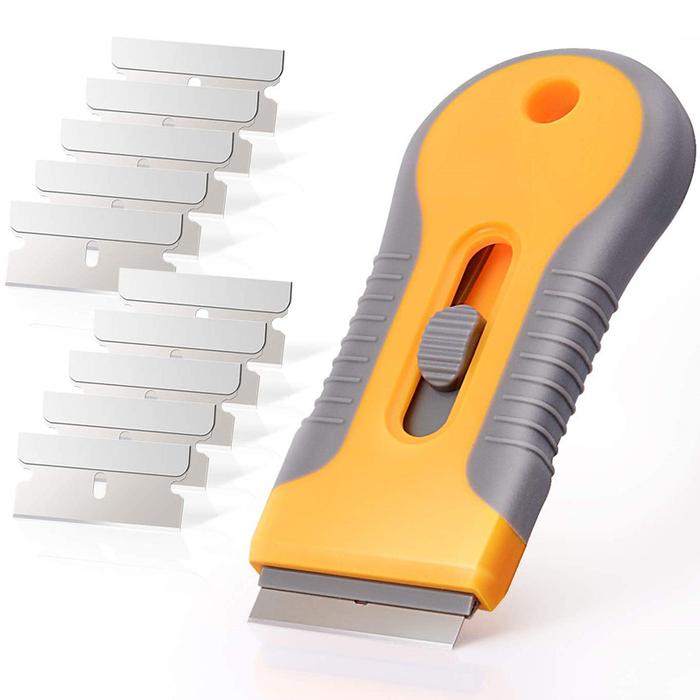 Glue Removal Blade Glass Oven Razor Scraper Plastic Handle Razor Scraper Spatula Car Film Tool Windo