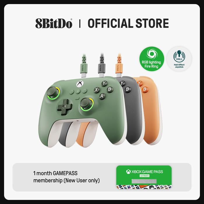 8BitDo Ultimate C Wired Gaming Controller for Xbox, RGB Lighting Fire Ring and Hall Effect Joysticks
