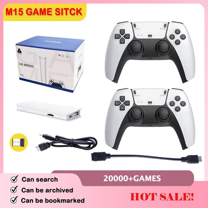 M15 Game Stick Mini TV Handheld Game Classic 4K Retro Game Wireless Controllers HD Output Gaming Con