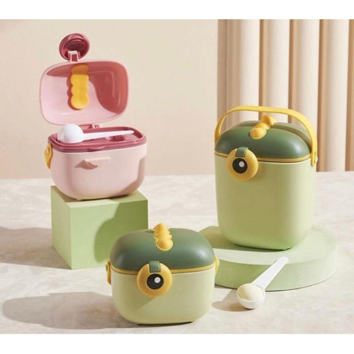 TITI Dino Kotak Susu Tempat Penyimpanan Susu Bubuk Biskuit 800ML Dinosaurus