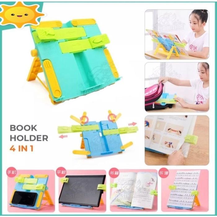TITI Sandaran Buku 4 in 1 Book Stand Holder Dudukan Anak Belajar Tablet HP