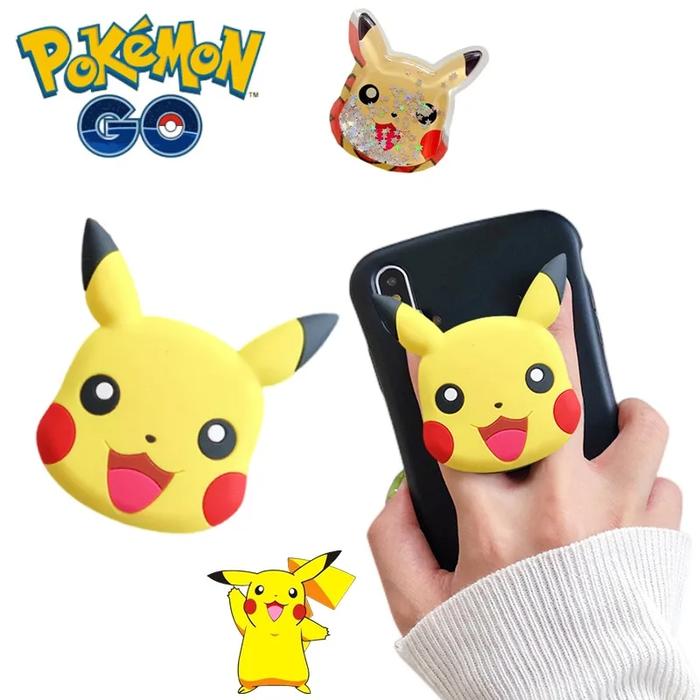 New Pokemon Phone Holder Pikachu Anime Figure Acrylic Airbag Stand Anime Lazy Man Scalable Desktop P
