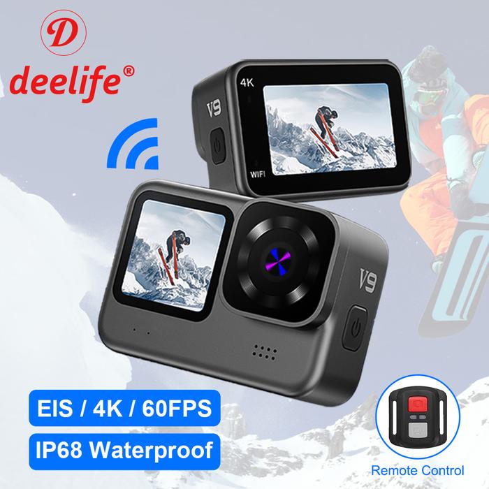 Deelife 4K Action Camera 60FPS WiFi With Remote Control Waterproof Helmet Video Recording Cameras Sp