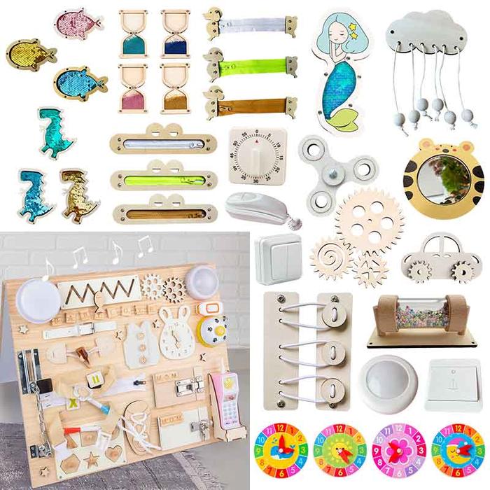 Busy Board Accessories Teach Aids Hands-on Ability Sound Color Recognition DIY Busy Board Montessori