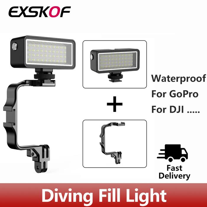 Waterproof LED Lights Diving Fill Light Aluminum Bracket For SJCAM SJ10 SJ4000 AIR, GoPro Hero 12 11