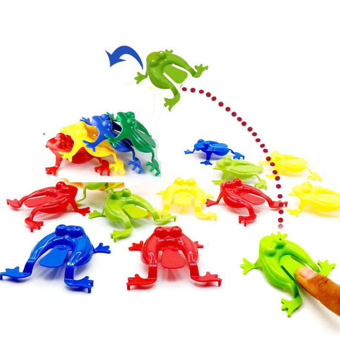 10Pcs Little Jumping Leap Frog Bounce Fidget Toys for Kids Novelty Assorted Stress Reliever Toys for