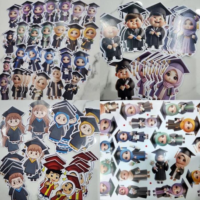 Ready STOK isi 50 Aneka Topper Pelengkap Buket Wisuda, Wedding, Valentine, Khitan sunatan, Hari Ibu,