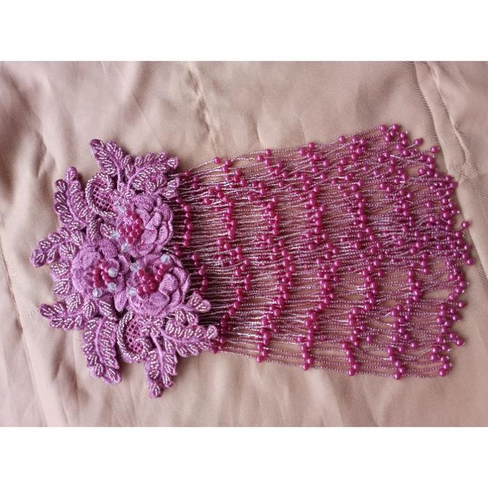 KUY!! Renda juntai 3D *motif bunga mutiara* aksesoris juntai