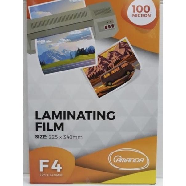 LAMINATING PANAS AMANDA UKURAN F4 dan A4 ISI 100 LEMBAR / PLASTIK LAMINATING F4 dan A4