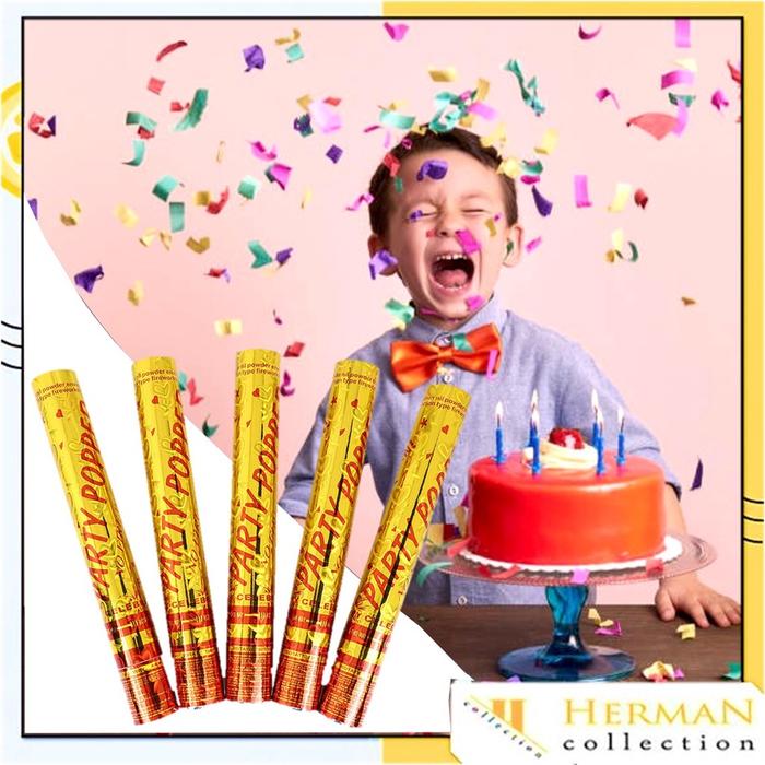 HC Popper Party Ulang Tahun 30Cm Confetti Pesta Pernikahan 60Cm Petasan Pesta Semburan Kertas Warna 