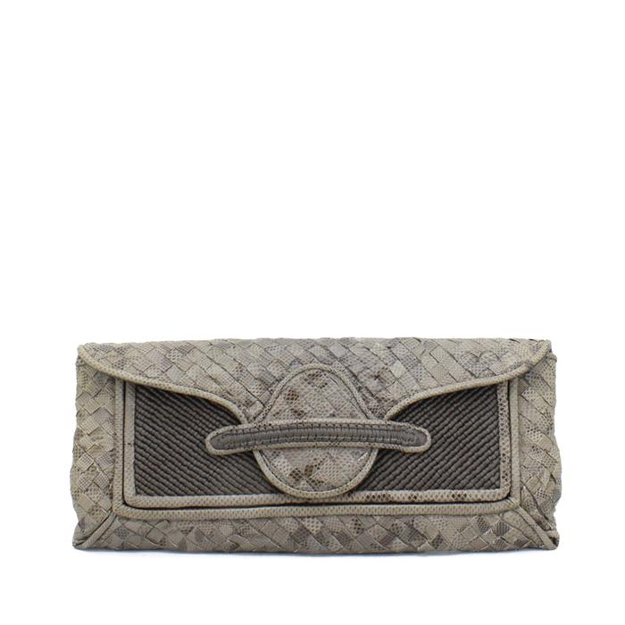 Preloved Ash Snake "Karung" Intreciatto Clutch Bag I15744C