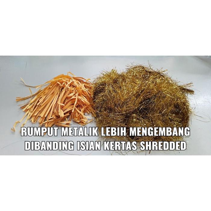Isi hampers parcel / Rumput Kertas Dekoras Metalik / gift box filler / Kertas shredded Cacah Serut /