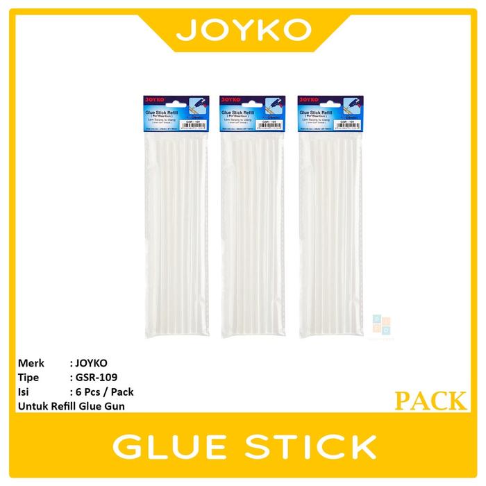 JOYKO - Glue Stick Refill - Lem Bakar - Isi Lem Tembak GSR-109 - 6 Pcs