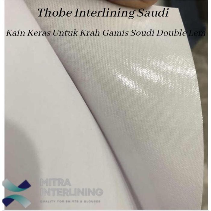 KUY!! Kain Keras Staflek 750 GSM Full Lem Bulak Balik Gamis Jubah Arab Saudi Lem 2 Sisi Thobe Super 