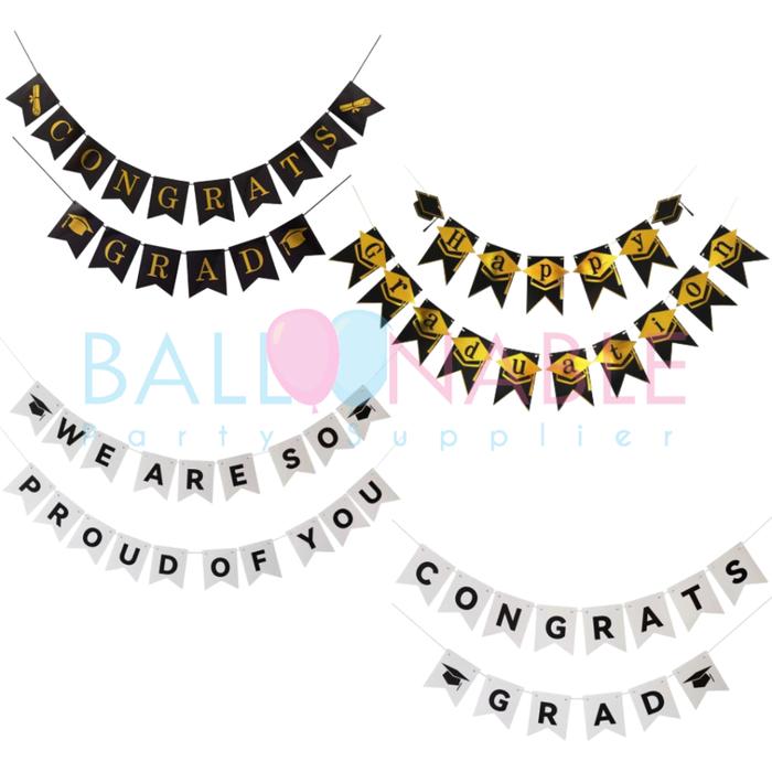 Banner Backdrop Tema Happy Graduation / Wisuda