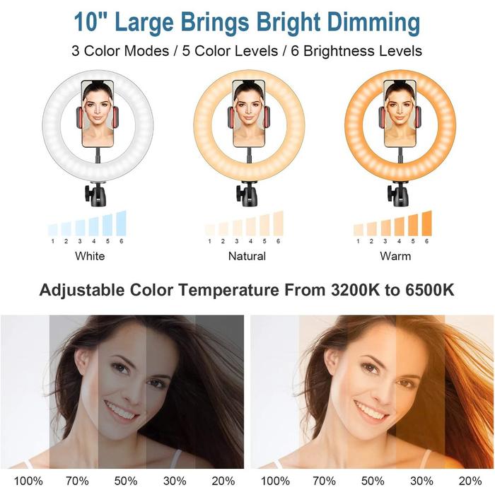 PAKET RING LIGHT 33CM + TRIPOD / CLAMP PC MONITOR DESKTOP LAPTOP Make Up RingLight 26 CM 16 CM 16cm 