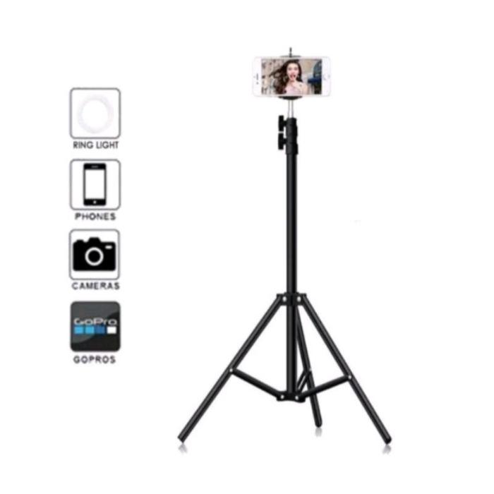 TRIPOT BESI HP /CAMERA /RING LIGHT + HOLDER U TINGI MAKS 2M