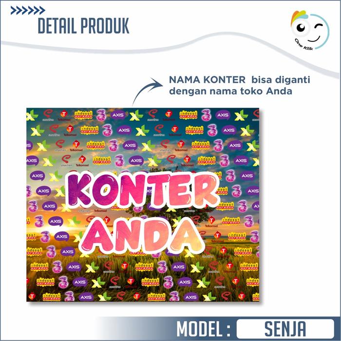 Banner Spanduk Konter Murah / Banner Dinding / Backdrop Banner Murah FREE DESIGN / Aksesoris Konter
