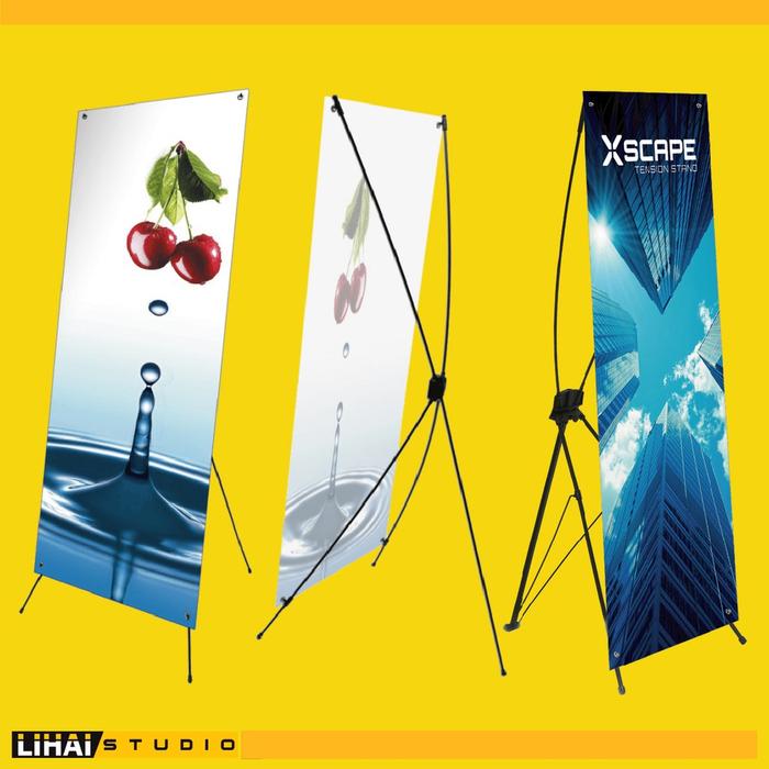 Custom Design Cetak Standing X Banner Y Banner Spanduk 160x60cm