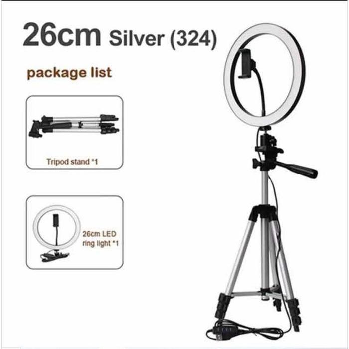Ring Light Tripod 33 cm Paket Komplit vloger make up live