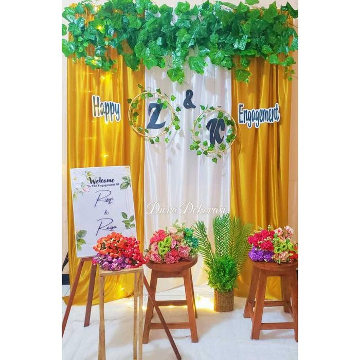Dekorasi Bekdrop Lamaran Nikahan Syukuran Aqiqah Khitan Background Dinding Filamin Paket maple